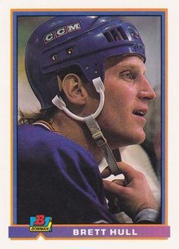 #375 Brett Hull - St. Louis Blues - 1991-92 Bowman Hockey