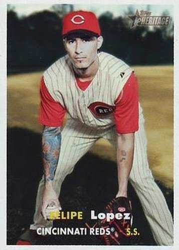 #375 Felipe Lopez - Cincinnati Reds - 2006 Topps Heritage Baseball