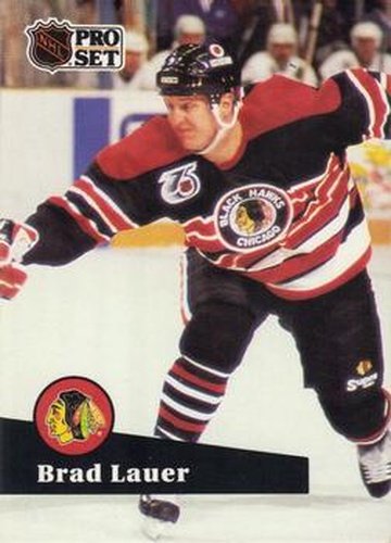 #375 Brad Lauer - 1991-92 Pro Set Hockey