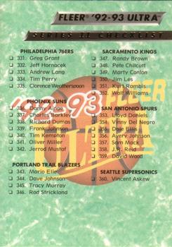#375 Checklist: 331-375 - 1992-93 Ultra Basketball