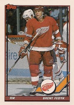 #376 Brent Fedyk - Detroit Red Wings - 1991-92 Topps Hockey