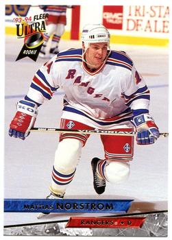 #376 Mattias Norstrom - New York Rangers - 1993-94 Ultra Hockey