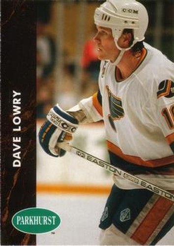 #376 Dave Lowry - St. Louis Blues - 1991-92 Parkhurst Hockey
