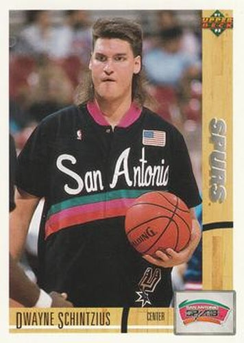 #376 Dwayne Schintzius - San Antonio Spurs - 1991-92 Upper Deck Basketball