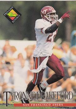 #376 Tyronne Drakeford - San Francisco 49ers - 1994 Pro Line Live Football