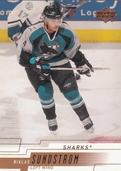 #376 Niklas Sundstrom - San Jose Sharks - 2000-01 Upper Deck Hockey