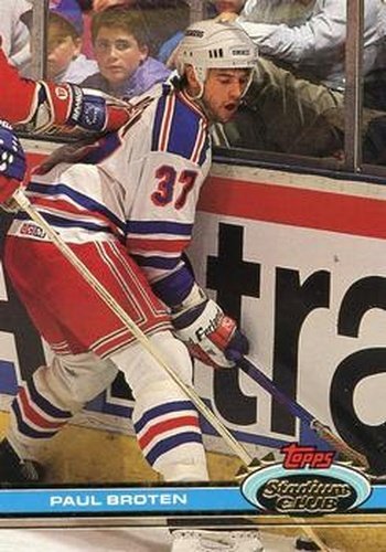 #376 Paul Broten - New York Rangers - 1991-92 Stadium Club Hockey