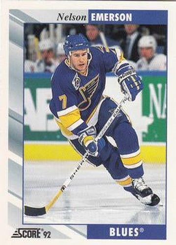 #376 Nelson Emerson - St. Louis Blues - 1992-93 Score USA Hockey