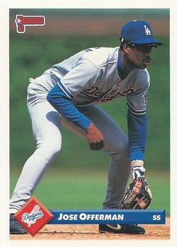#376 Jose Offerman - Los Angeles Dodgers - 1993 Donruss Baseball