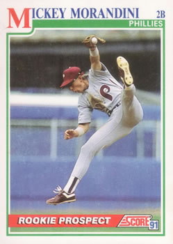 #376 Mickey Morandini - Philadelphia Phillies - 1991 Score Baseball