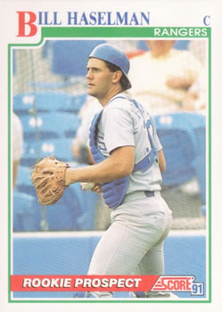 #377 Bill Haselman - Texas Rangers - 1991 Score Baseball