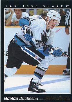 #377 Gaetan Duchesne - San Jose Sharks - 1993-94 Pinnacle Hockey