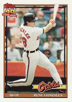 #377 Rene Gonzales - Baltimore Orioles - 1991 Topps Baseball