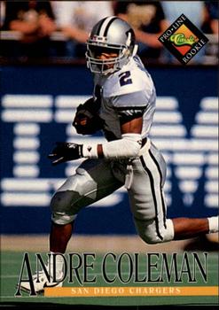 #377 Andre Coleman - San Diego Chargers - 1994 Pro Line Live Football