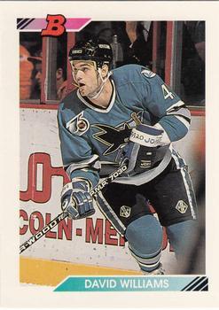 #377 David Williams - San Jose Sharks - 1992-93 Bowman Hockey