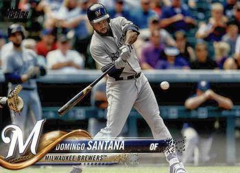 #377 Domingo Santana - Milwaukee Brewers - 2018 Topps Baseball