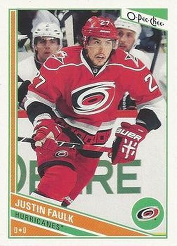 #377 Justin Faulk - Carolina Hurricanes - 2013-14 O-Pee-Chee Hockey