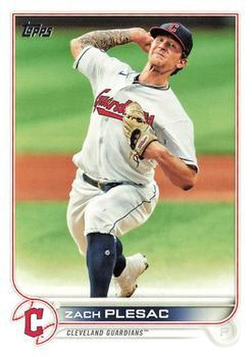 #377 Zach Plesac - Cleveland Guardians - 2022 Topps Baseball