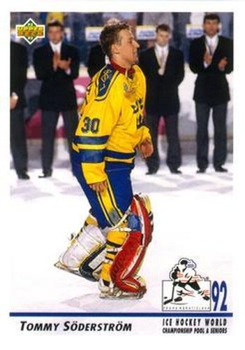 #377 Tommy Soderstrom - Sweden - 1992-93 Upper Deck Hockey