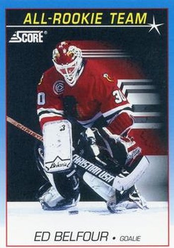 #378 Ed Belfour - Chicago Blackhawks - 1991-92 Score Canadian Hockey