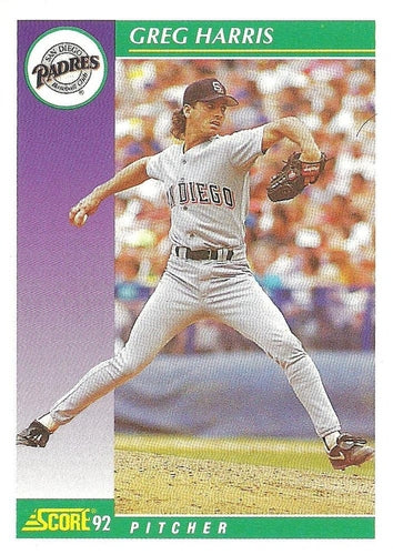 #378 Greg Harris - San Diego Padres - 1992 Score Baseball