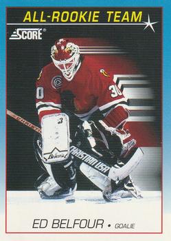 #378 Ed Belfour - Chicago Blackhawks - 1991-92 Score Canadian Bilingual Hockey