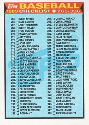 #378 Checklist: 265-396 - 1989 Topps Baseball