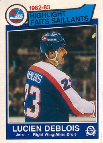 #378 Lucien DeBlois - Winnipeg Jets - 1983-84 O-Pee-Chee Hockey