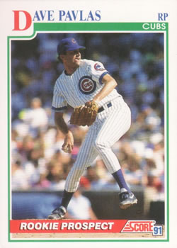 #378 Dave Pavlas - Chicago Cubs - 1991 Score Baseball