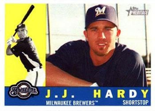 #378 J.J. Hardy - Milwaukee Brewers - 2009 Topps Heritage Baseball