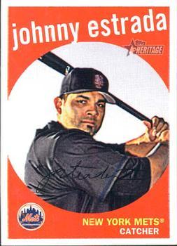 #378 Johnny Estrada - New York Mets - 2008 Topps Heritage Baseball