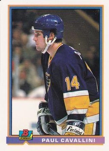 #378 Paul Cavallini - St. Louis Blues - 1991-92 Bowman Hockey