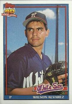 #378 Wilson Alvarez - Chicago White Sox - 1991 Topps Baseball