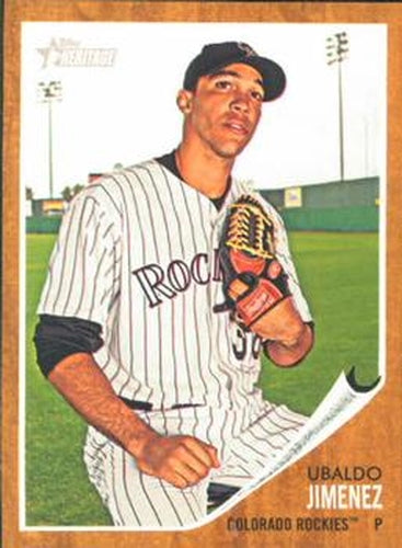 #378 Ubaldo Jimenez - Colorado Rockies - 2011 Topps Heritage Baseball