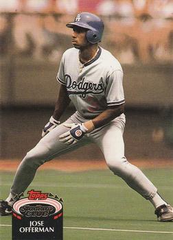#378 Jose Offerman - Los Angeles Dodgers - 1992 Stadium Club Baseball