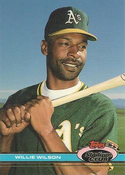 #378 Willie Wilson - Oakland Athletics - 1991 Stadium Club Baseball