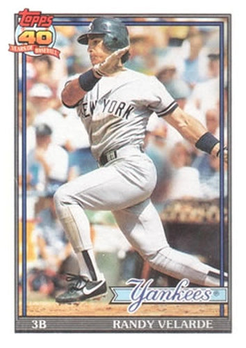 #379 Randy Velarde - New York Yankees - 1991 Topps Baseball