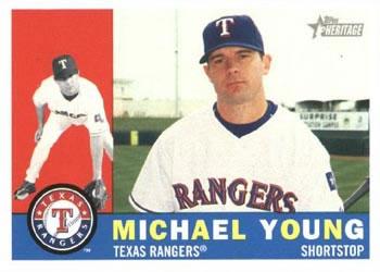 #379 Michael Young - Texas Rangers - 2009 Topps Heritage Baseball