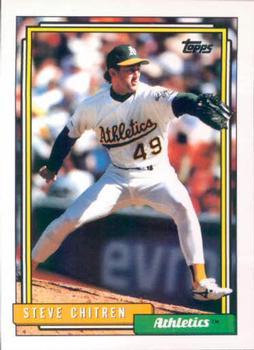 #379 Steve Chitren - Oakland Athletics - 1992 Topps Baseball