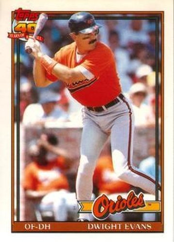 #37T Dwight Evans - Baltimore Orioles - 1991 Topps Traded Baseball
