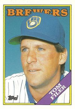 #37T Tom Filer - Milwaukee Brewers - 1988 Topps Traded Baseball