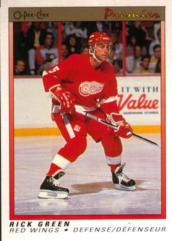 #37 Rick Green - Detroit Red Wings - 1990-91 O-Pee-Chee Premier Hockey