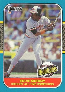 #37 Eddie Murray - Baltimore Orioles - 1987 Donruss Highlights Baseball