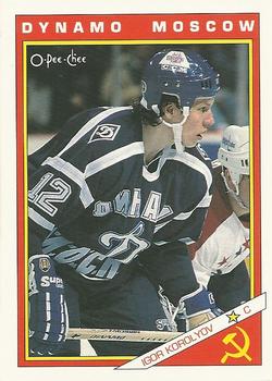#37R Igor Korolev - Dynamo Moscow - 1991-92 O-Pee-Chee Hockey - Sharks & Russians