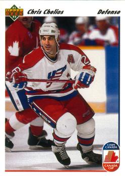 #37 Chris Chelios - USA - 1991-92 Upper Deck Hockey