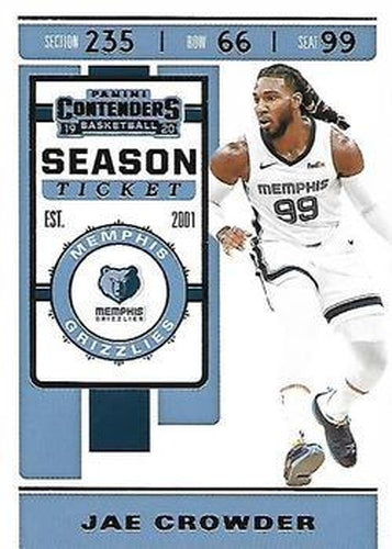 #37 Jae Crowder - Memphis Grizzlies - 2019-20 Panini Contenders Basketball