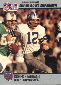 #37 Roger Staubach - Dallas Cowboys - 1990-91 Pro Set Super Bowl XXV Silver Anniversary Football