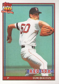 #37 Tom Bolton - Boston Red Sox - 1991 Topps Baseball