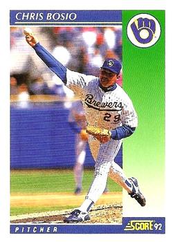#37 Chris Bosio - Milwaukee Brewers - 1992 Score Baseball