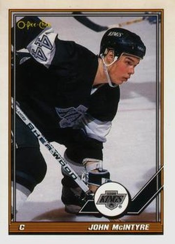 #37 John McIntyre - Los Angeles Kings - 1991-92 O-Pee-Chee Hockey